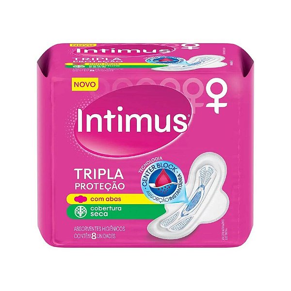 ABSORVENTE INTIMUS GEL C/ ABAS C/8 SECA