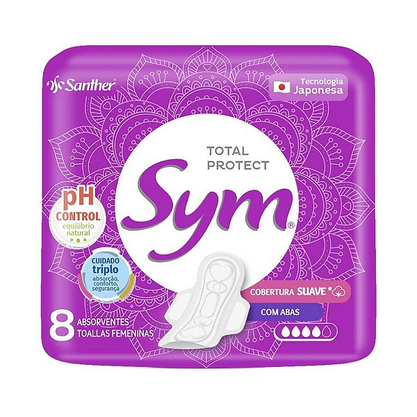 ABSORVENTE SYM 360 C/ ABAS C/8 SUAVE