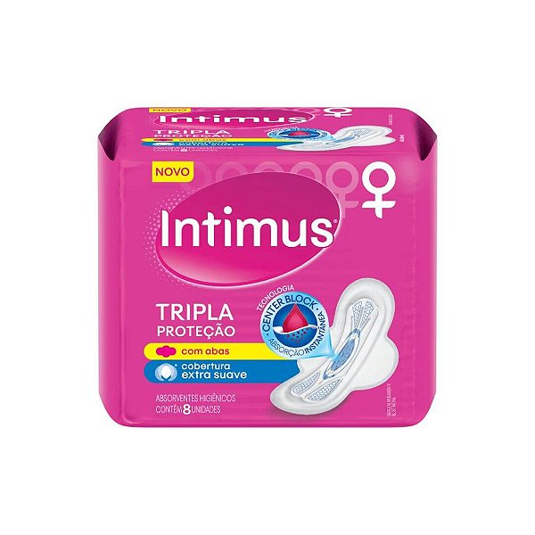 ABSORVENTE INTIMUS GEL C/ ABAS C/8 SUAVE