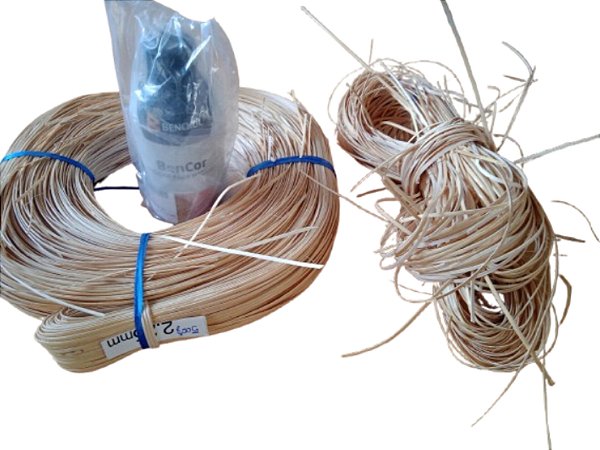 Kit Palhinha Indiana Natural 600g da 2,25mm + Tingidor imbuia 200g