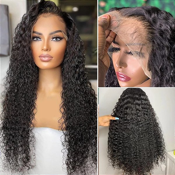 PERUCA FRONT LACE CABELO HUMANO CACHEADO PRONTA ENTREGA izalacewigs loja de perucas