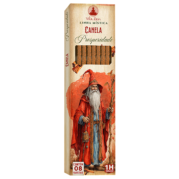 Incenso Vila Zen Linha Mística Magos - Canela Prosperidade 8 Varetas