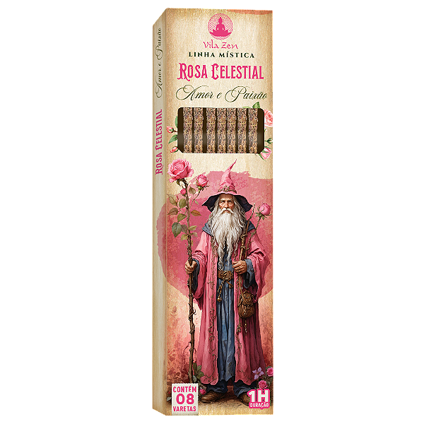 Incenso Vila Zen Linha Mística Magos -  Rosas Celestial  Amor e Paixão 8 Varetas