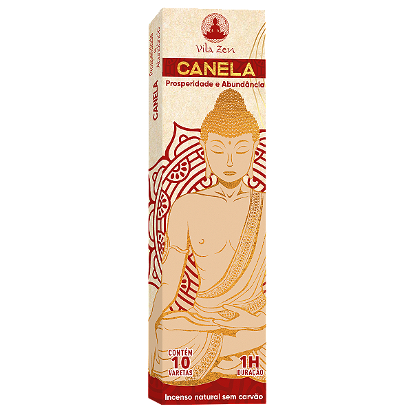 Incenso Budha Vila Zen - Canela - Prosperidade e Abundância 10 Varetas
