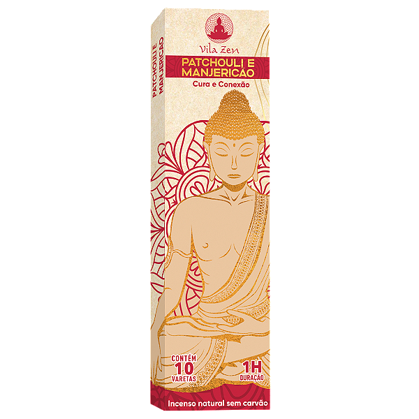 Incenso Budha Vila Zen - Patchouli e Manjericão  - Cura e Conexão 10 Varetas