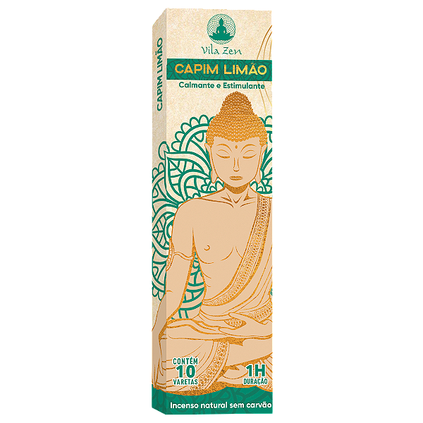 Incenso Budha Vila Zen - Capim Limão  - Calmante e Estimulante 10 Varetas