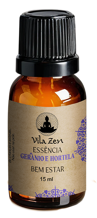 Essências Vila Zen 15 ml Gerânio e Hortelã - Bem Estar