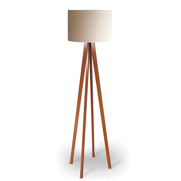 Luminária de Chão 4 pés com Cúpula de Tecido Linho