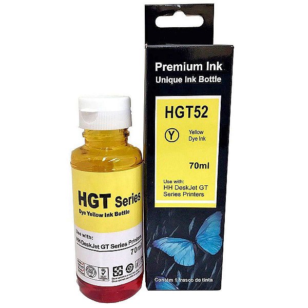 TINTA COMPATÍVEL COM HP GT52Y M0H56AL AMARELO | GT5822 GT5820 GT5810 GT5811 | Premium Ink 70ML