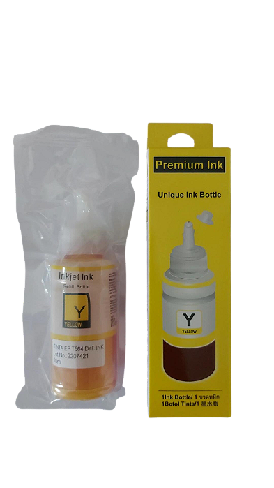 TINTA EPSON 664 AMARELO | L200 L220 L110 L355 L555 L396 L455 L365 | PREMIUM INK 70ML