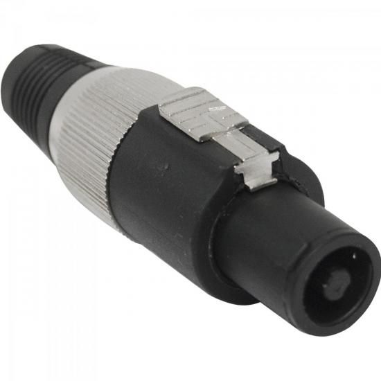 Conector Speakon de Linha Macho 4 Pólos Pgsp0004 Preto/cinza Storm - Pct / 10