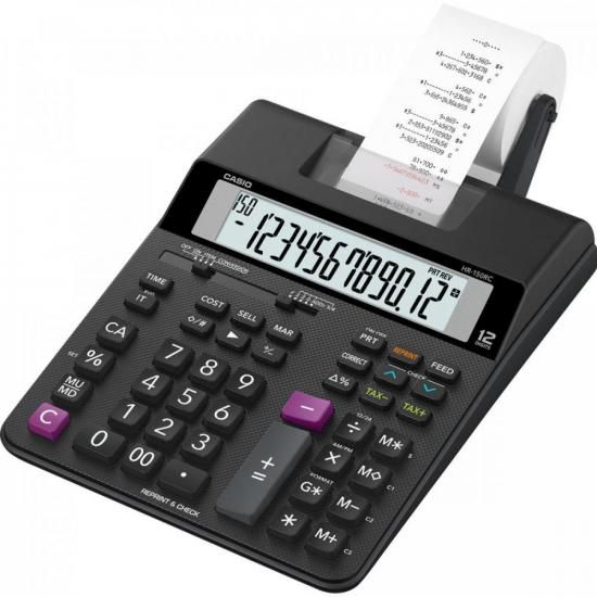 Calculadora Com Bobina Compacta Casio Hr150rc-b Preta