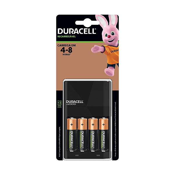 Carregador Duracell CEF14BR4 AA/AAA com 4 Pilhas - Eficiência e Durabilidade