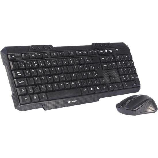 Kit Teclado e Mouse C3tech K-w10 Sem Fio Preto