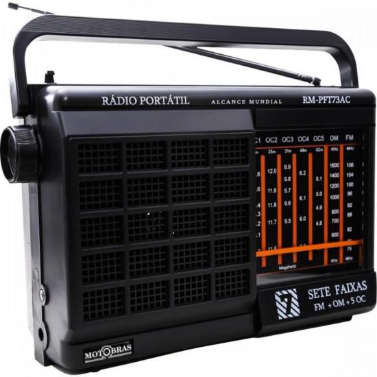 Rádio Portátil Motobras Rm-pft73ac Preto Explorando a Música Em 7 Faixas