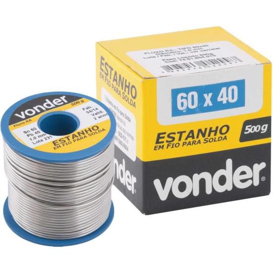 Estanho Em Fio para Solda 500g Azul 60x40 1mm Vonder