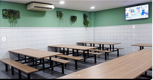 ​​​​​​​MESA DE REFEITÓRIO COM BANCO ACOPLADO – BANCO RETO (BP) 4,6 e 8 lugares