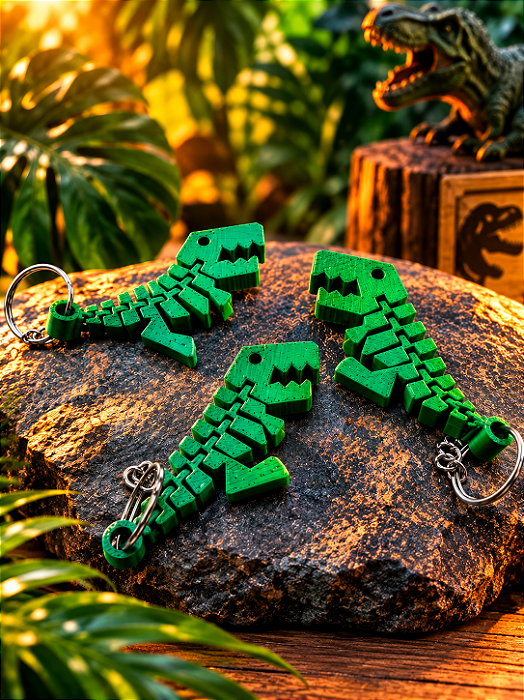 Chaveiro Mini Dinossauro Articulada Em Impressão 3D Antiestresse