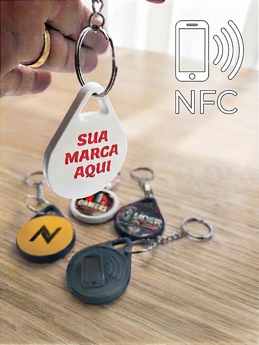 Chaveiro Interativo Personalizado COM SUA MARCA com NFC Em Impressão 3D