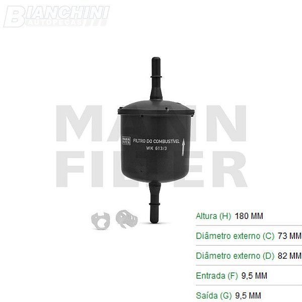Filtro combustivel plastico Vw-Troller mann wk6133 Troller-Saceiro-Fox