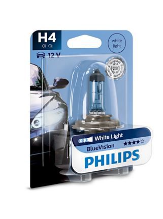 LAMPADA FAROL H4 BLUE VISION PHILIPS 12342BV CARRO