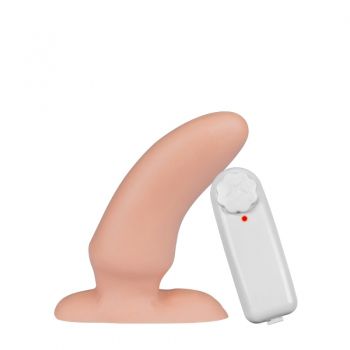 Plug Anal Pequeno com Vibro - Creme 10,5 x 3,2 cm