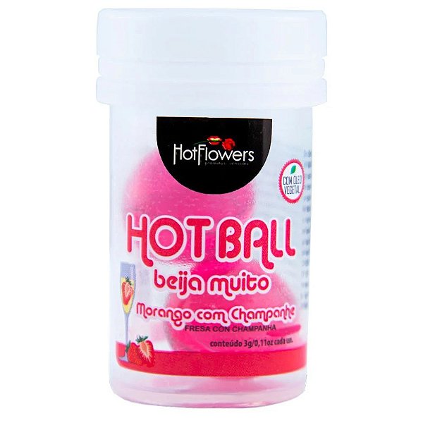 Hot Ball Beija Muito Duplo Morango com Champagne Hot Flowers