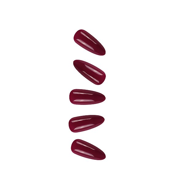 Unha Postiça Autocolante Gloss Amendoada Rosé
