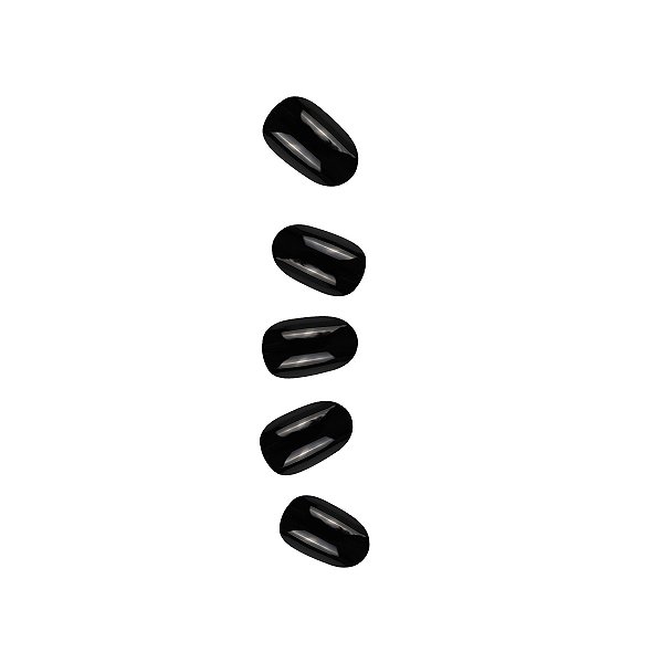 Unha Postiça Autocolante Gloss Oval Black