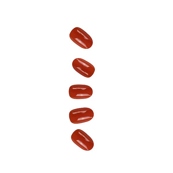 Unha Postiça Autocolante Gloss Oval Red