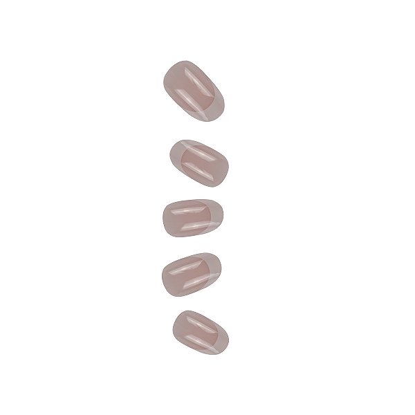 Unha Postiça Autocolante Gloss Oval French