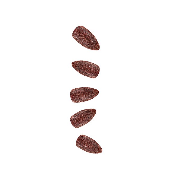 Unha Postiça Autocolante Decorada Stiletto Mars Glitter