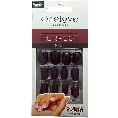 Combo unhas postiças Vinho mais Cola de 5g