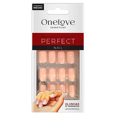 Combo unhas postiças Nude mais Cola de 5g