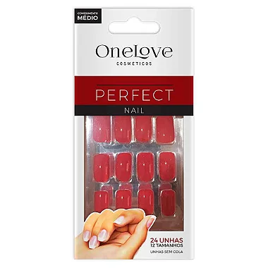 Combo unhas postiças Vermelho mais Cola de 5g