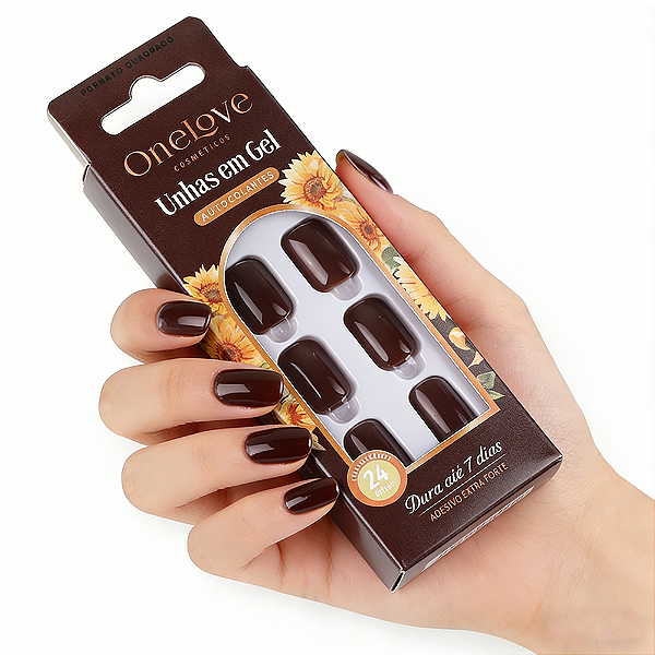 Unha Postiça Autocolante Cognac Gloss