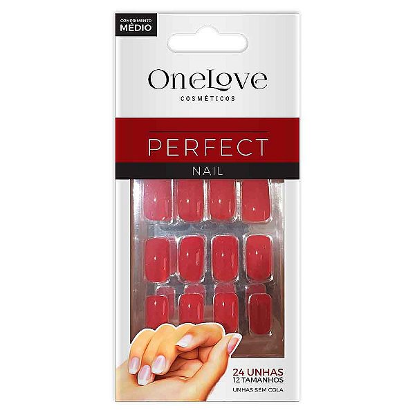 Unhas Postiças Sem Cola Vermelho
