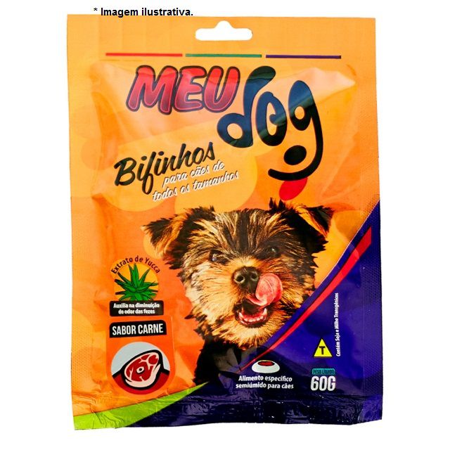 Bifinhos Meu Dog sabor Carne para cães 60gr