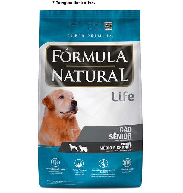 Ração Fórmula Natural Life Cães Sênior Raças Médias e Grandes 15kg