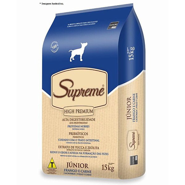 Ração Cães Filhotes Supreme Premium Frango e Carne 15kg