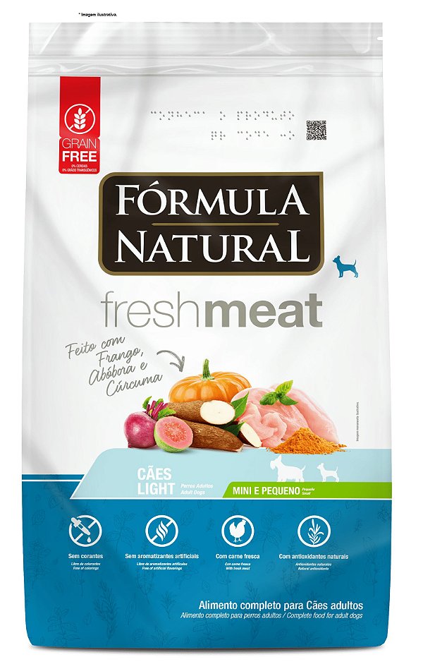 Ração Fórmula Natural Fresh Meat Cães Light Mini e Pequenos 7 kg