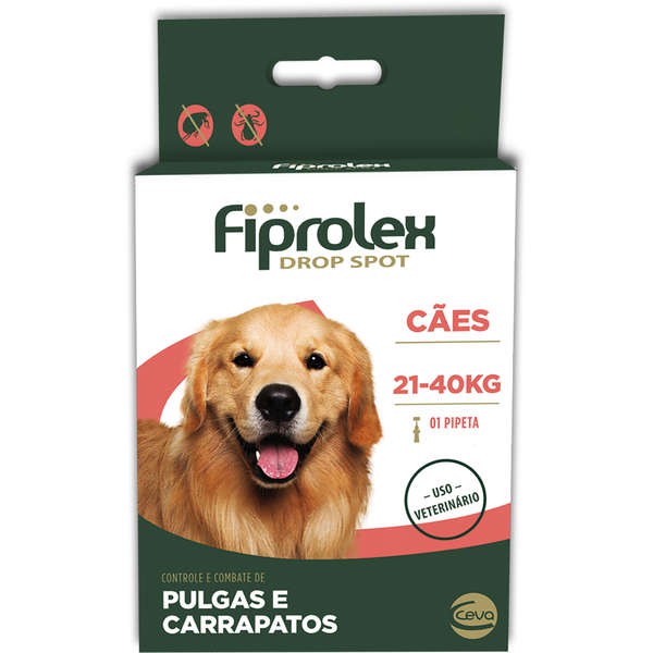 Antipulgas e Carrapatos Fiprolex Cães 21 até 40kg