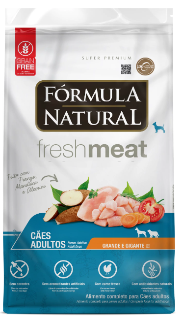 Ração Cães Adultos Fórmula Natural Grain Free Fresh Meat Grande e Gigante 12kg