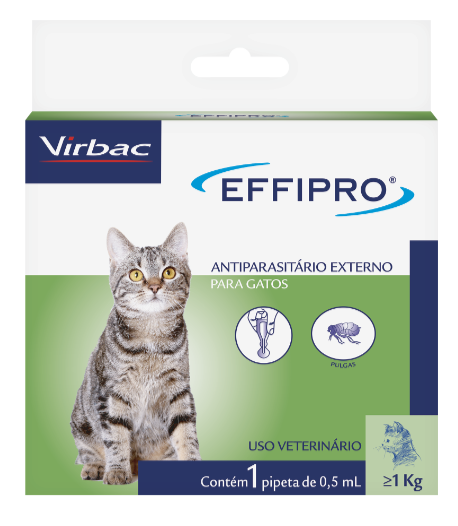 Antipulgas Virbac Effipro para Gatos com 1 Kg ou Mais - 0,5ml