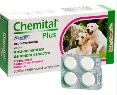 Vermífugo Chemital Cães até 10kg com 4 comprimidos