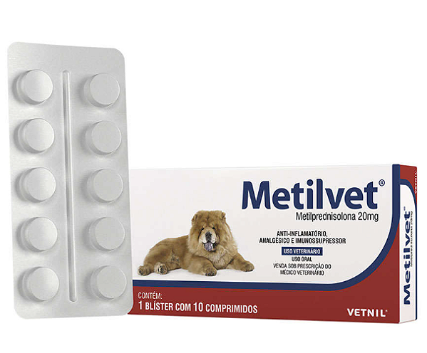 Metilvet 20mg - 10 comprimidos          (cães)