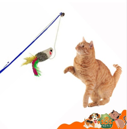 Brinquedo para Gatos Varinha com Ratinho Color 35 cm