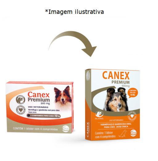 Vermífugo Canex Premium 900mg 10kg 4 Comprimidos