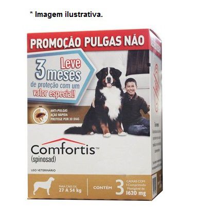 Antipulgas Comfortis 1620 mg para Cães de 27 a 54kg 3 unidades