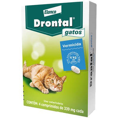 Vermífugo Drontal Gatos 4kg 4 Comprimidos  (PROMOÇÃO - VENCIMENTO 09/24)